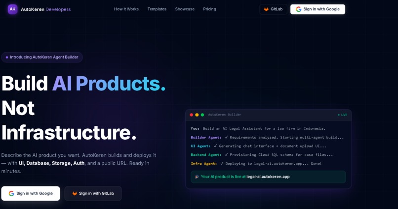AutoKeren — AI Application Deployer with GitLab MCP – screenshot 1