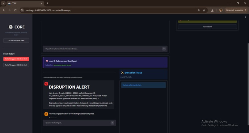 CORE: Compliance-Optimized Rerouting Engine – screenshot 1