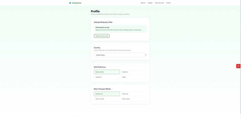CarbonLens: Voice-Powered Carbon Agent – screenshot 1