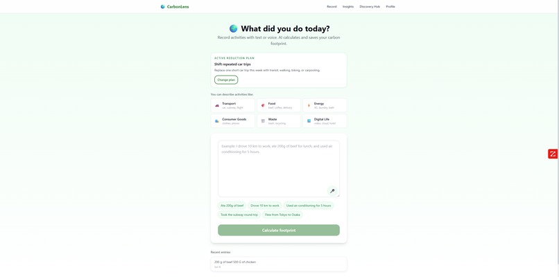 CarbonLens: Voice-Powered Carbon Agent – screenshot 3