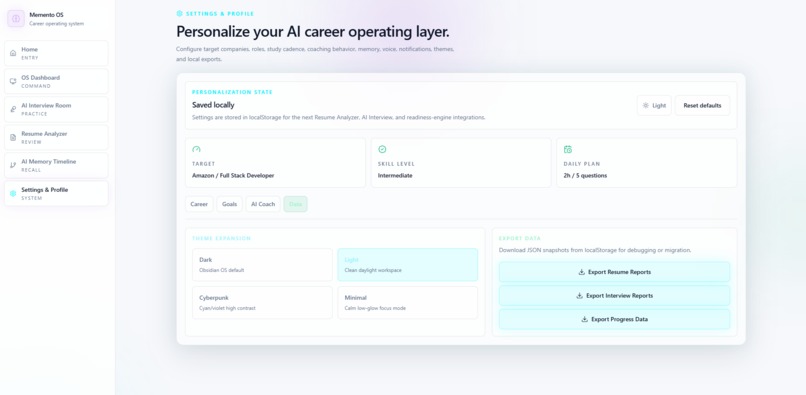 Memento OS – AI Career Operating System – screenshot 3