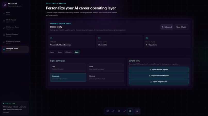 Memento OS – AI Career Operating System – screenshot 5