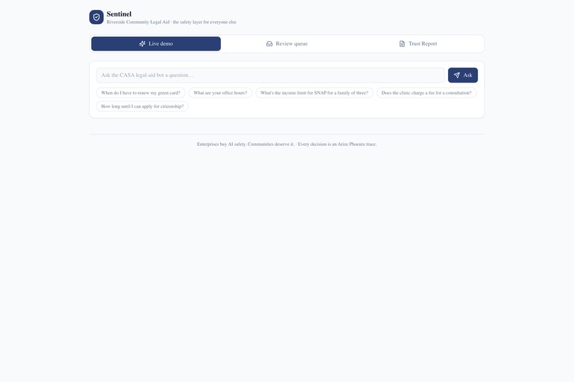 Sentinel — A Safety Layer for Confidently-Wrong AI – screenshot 1