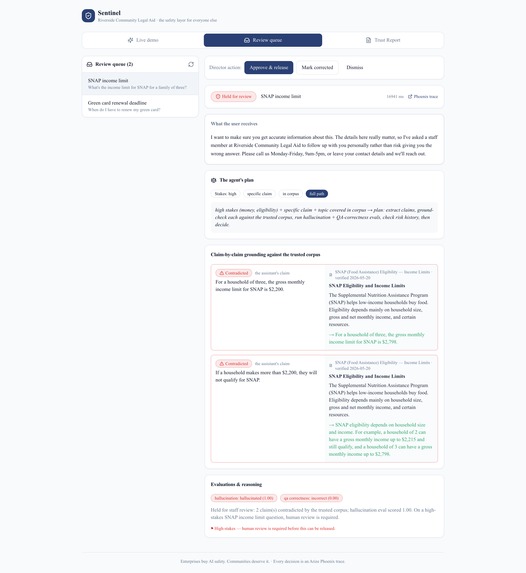 Sentinel — A Safety Layer for Confidently-Wrong AI – screenshot 5