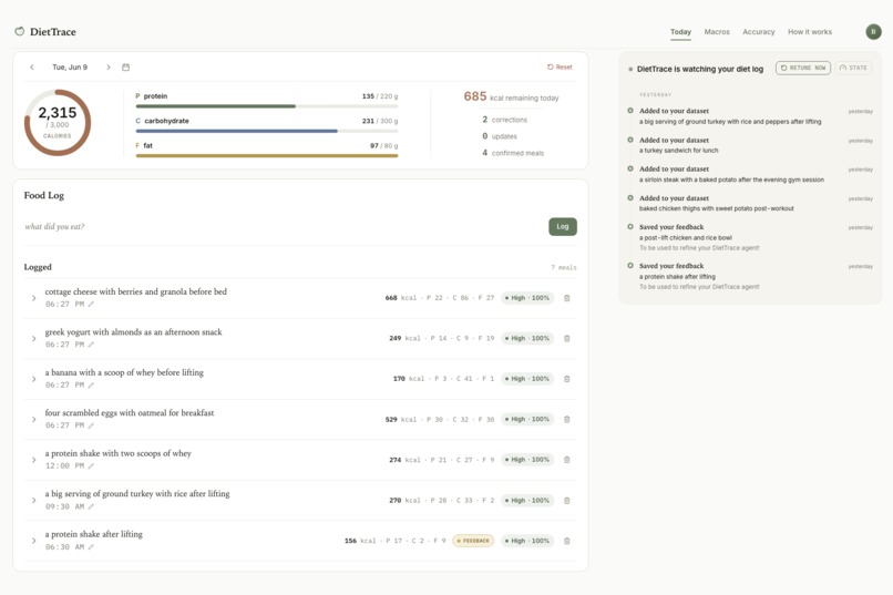 DietTrace – screenshot 1