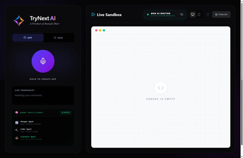TryNext AI: The Self-Healing Software Factory – screenshot 2