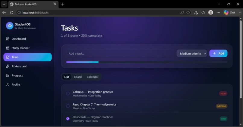 StudentOS – screenshot 1