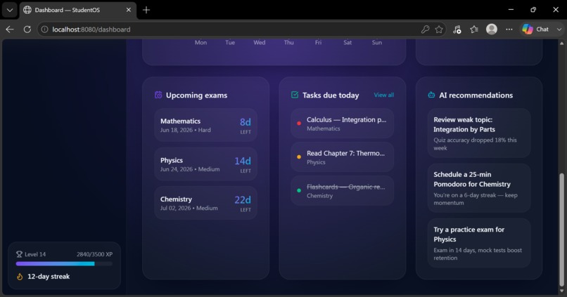 StudentOS – screenshot 2