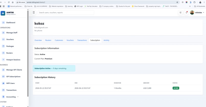 iamtek Smart Hotspot Management system – screenshot 1