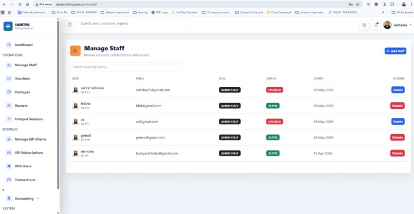 iamtek Smart Hotspot Management system – screenshot 2