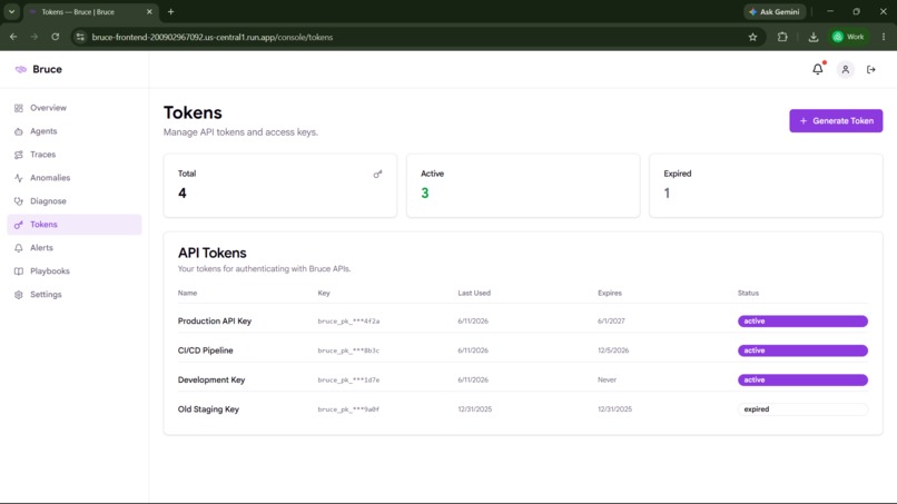 Bruce — AI Agent Observability Copilot – screenshot 1