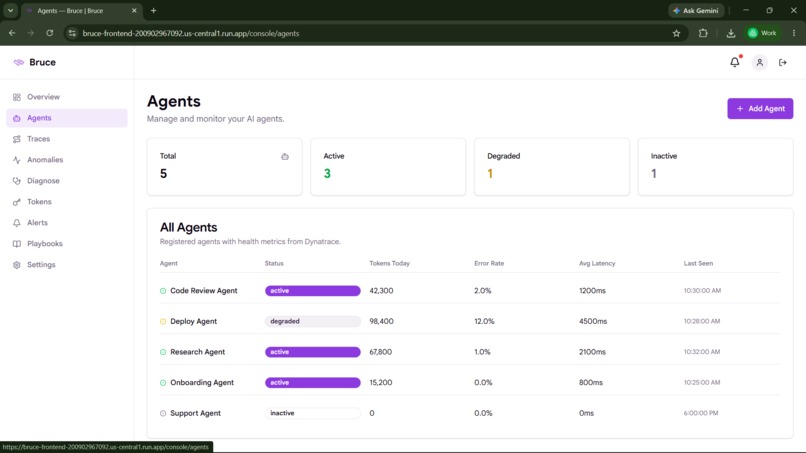 Bruce — AI Agent Observability Copilot – screenshot 3