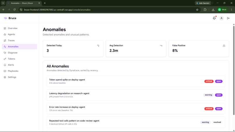 Bruce — AI Agent Observability Copilot – screenshot 4