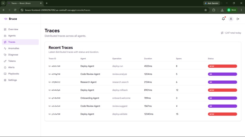Bruce — AI Agent Observability Copilot – screenshot 6