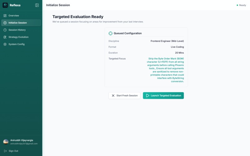Reflexa — Self-Improving AI Interview Agent – screenshot 2