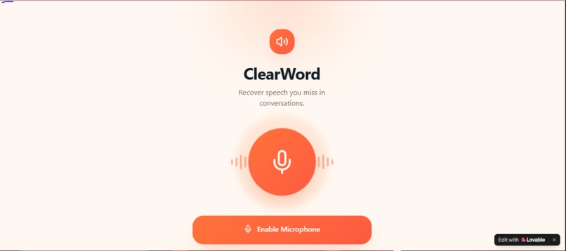 ClearWord – AI-Powered Conversational Recovery Agent  – screenshot 1