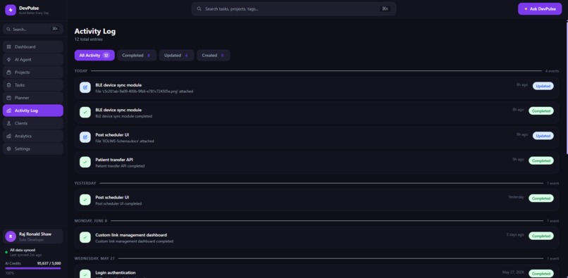 DevPulse – screenshot 2