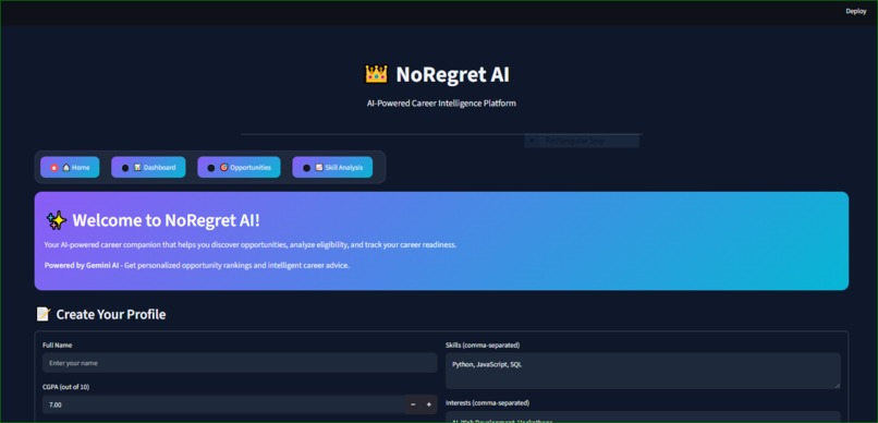 NoRegret AI: Career Intelligence Platform – screenshot 4