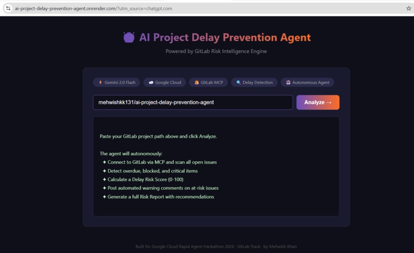 AI Project Delay Prevention Agent – screenshot 4