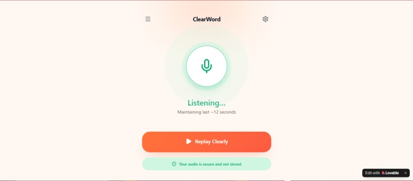 ClearWord – AI-Powered Conversational Recovery Agent  – screenshot 2