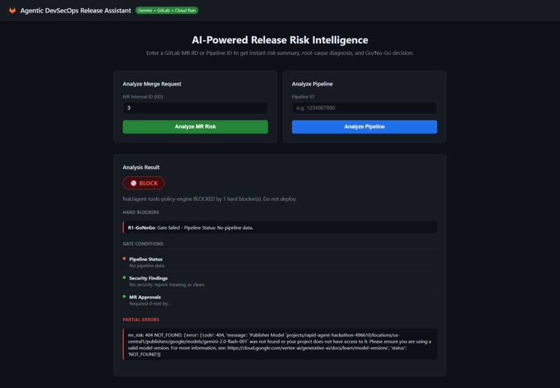 Agentic DevSecOps Release Assistant – screenshot 2