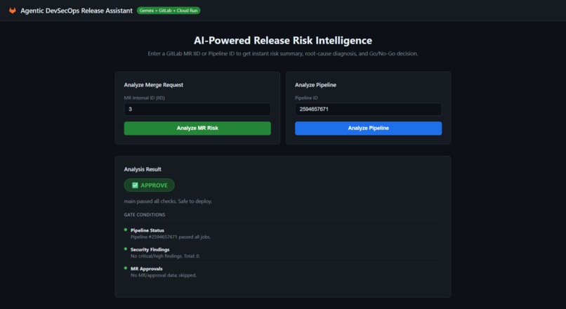 Agentic DevSecOps Release Assistant – screenshot 3