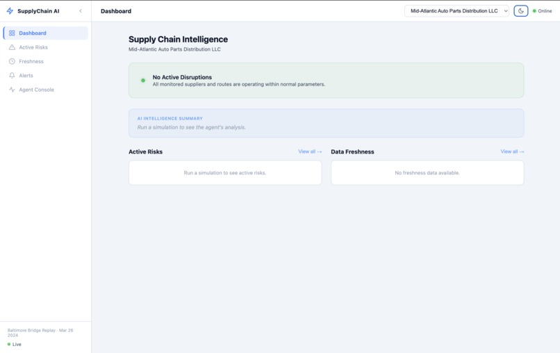 Supply Chain Intelligence Agent – screenshot 1