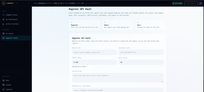 Lend402 AI: Autonomous Economic Coordinator – screenshot 1
