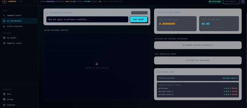 Lend402 AI: Autonomous Economic Coordinator – screenshot 3