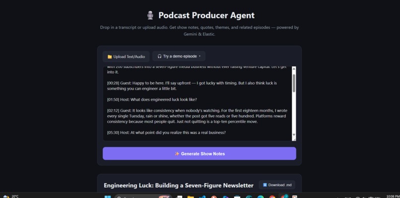 Podcast Producer Agent – screenshot 1