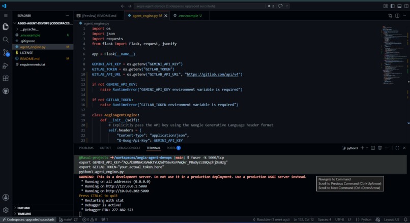 Aegis Agent DevOps – screenshot 1