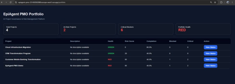 EpiAgent PMO – screenshot 2