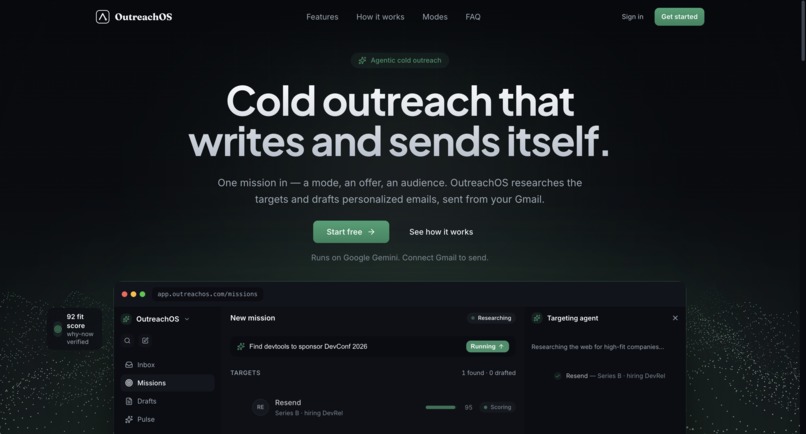 outreachOS – screenshot 2