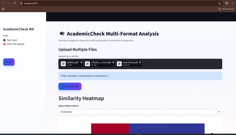 Academic plagiarism detector – screenshot 2