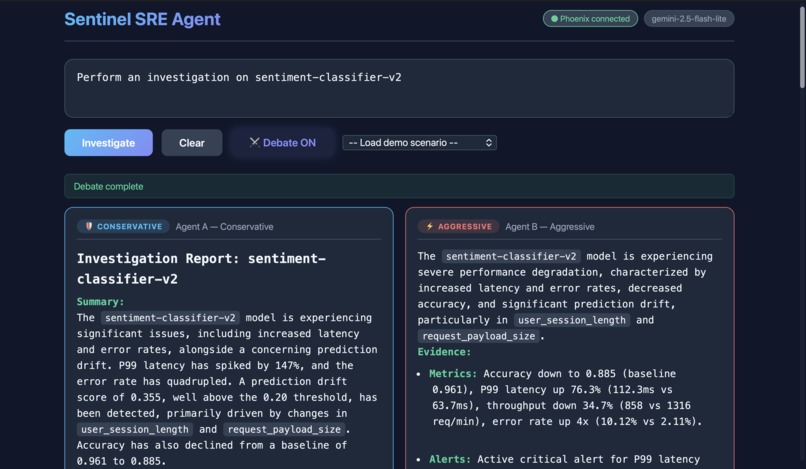 Sentinel SRE Agent – screenshot 3