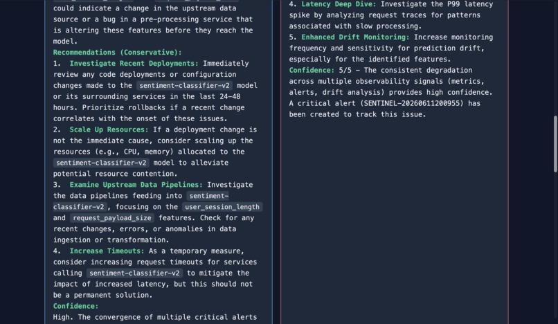 Sentinel SRE Agent – screenshot 5