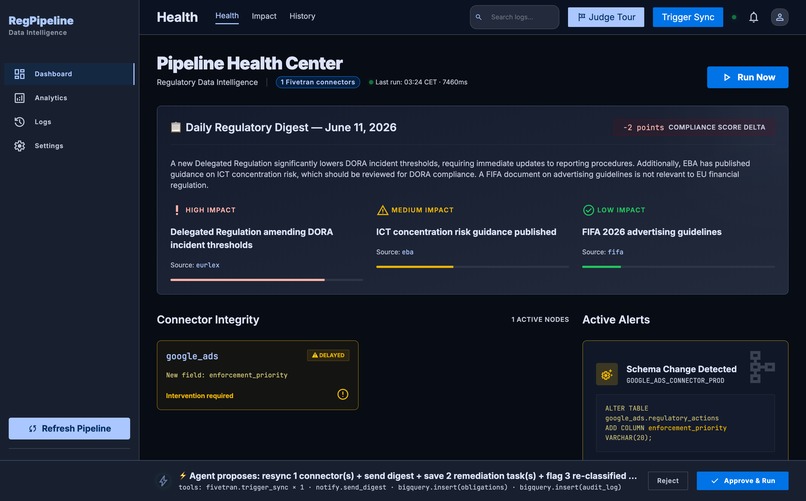RegPipeline — Regulatory Monitoring Agent – screenshot 2