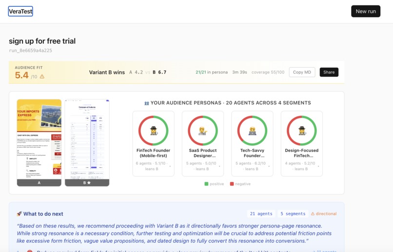 VeraTest – screenshot 1