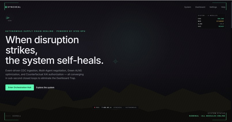 SyncHeal — Autonomous Supply Chain Healing – screenshot 1