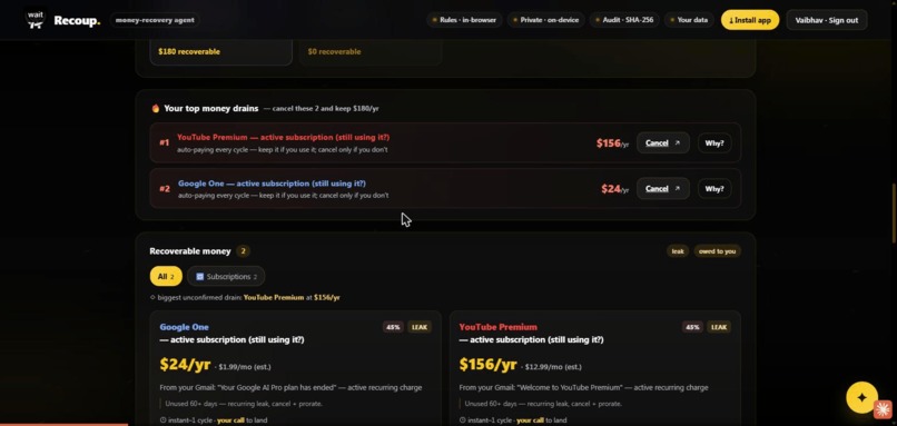 Recoup — the AI agent that gets your money back – screenshot 4