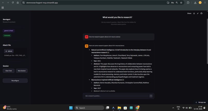 STEM Research Agent – screenshot 5