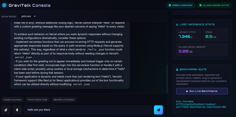 GraviTalk Console – screenshot 1