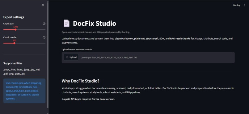 DocFix Studio: AI Study Document Cleaner – screenshot 1