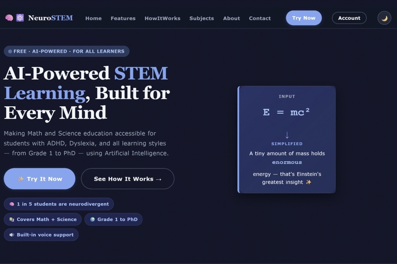 NeuroSTEM: AI-powered STEM for every mind` – screenshot 5