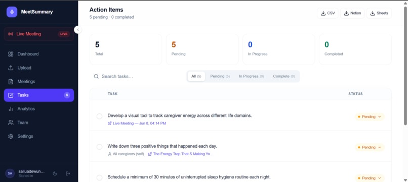 MeetSummary AI – screenshot 3
