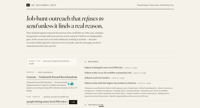 The Relevance Gate – screenshot 1
