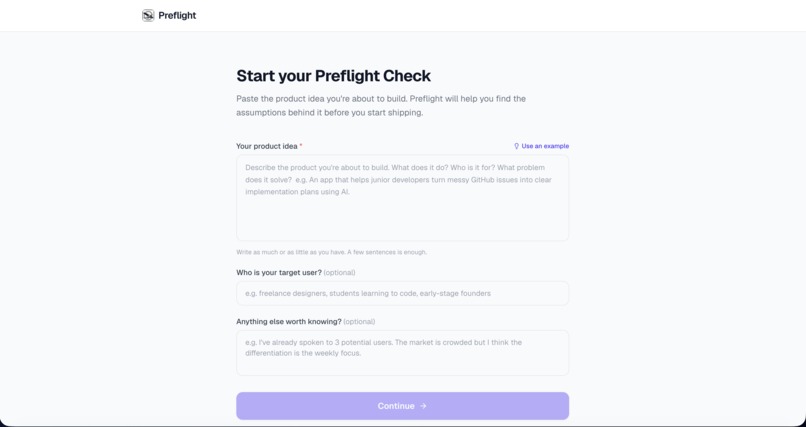 Preflight – screenshot 1