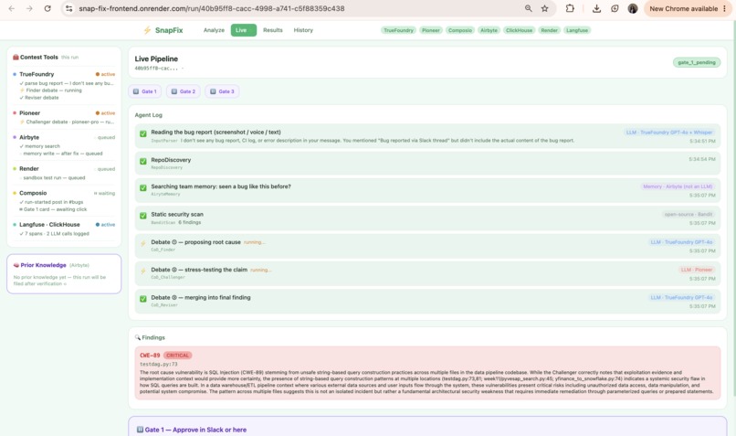 SnapFix (Autonomous Code Review in Slack) – screenshot 1