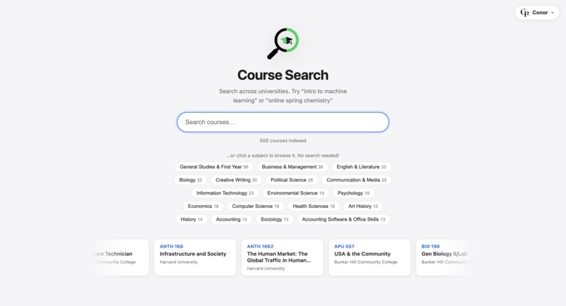 CourseSearch – screenshot 1