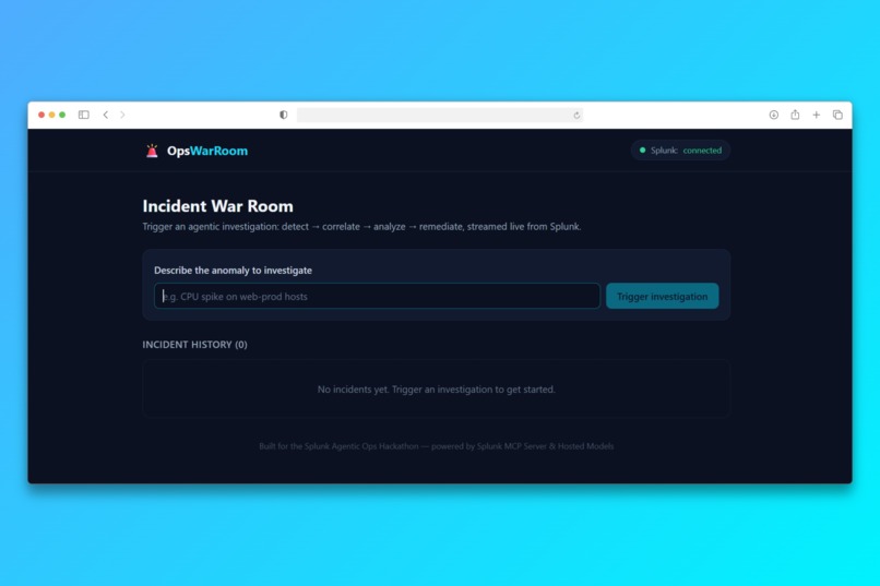 OpsWarRoom - Agentic Incident Investigation – screenshot 2